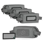 Savior Equipment Loose Sacs Mini 4-Pack Tactical Ammo Pouch Firearm Ammunition Carrier Bag, ID Patches Included, Gray