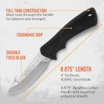Buck Knives 685 Large BuckLite Max II Hunting Knife, 4" Fixed Blade, Dynaflex Rubber Handle, 420HC Stainless Steel Guthook Blade, Sheath Included, Knife Made in the USA, 4.7 oz