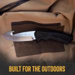 Buck Knives 685 Large BuckLite Max II Hunting Knife, 4" Fixed Blade, Dynaflex Rubber Handle, 420HC Stainless Steel Guthook Blade, Sheath Included, Knife Made in the USA, 4.7 oz