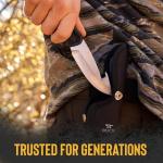 Buck Knives 685 Large BuckLite Max II Hunting Knife, 4" Fixed Blade, Dynaflex Rubber Handle, 420HC Stainless Steel Guthook Blade, Sheath Included, Knife Made in the USA, 4.7 oz