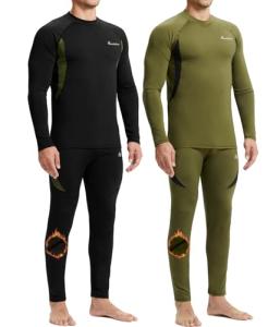 romision Thermal Underwear Long Johns for Men Fleece Lined Base Layer Cold Weather Hunting Gear Bottom and Top Set