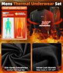 romision Thermal Underwear Long Johns for Men Fleece Lined Base Layer Cold Weather Hunting Gear Bottom and Top Set