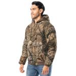 Realtree Men's Insulated Duck Quilted Lined Full Zip Hoodie, Realtree APX, Large