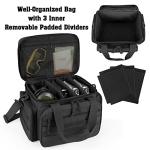 DSLEAF Tactical Gun Range Bag for 4 Handguns, Pistol Shooting Range Bag with 6X Magazine Slots and Extra Pockets for Ammo and Essentials