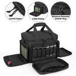 DSLEAF Tactical Gun Range Bag for 4 Handguns, Pistol Shooting Range Bag with 6X Magazine Slots and Extra Pockets for Ammo and Essentials