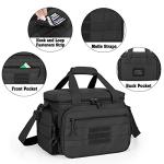 DSLEAF Tactical Gun Range Bag for 4 Handguns, Pistol Shooting Range Bag with 6X Magazine Slots and Extra Pockets for Ammo and Essentials