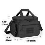 DSLEAF Tactical Gun Range Bag for 4 Handguns, Pistol Shooting Range Bag with 6X Magazine Slots and Extra Pockets for Ammo and Essentials
