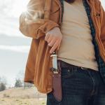 Old Timer 160OT Mountain Lion 9.3in High Carbon S.S. Full Tang Fixed Blade Knife with 5in Clip Point Blade, Black Sawcut Handle, and Leather Belt Sheath for Hunting, Camping, EDC, and Outdoors