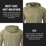 KUIU Gila LS Hoodie - Cooling Sun Protection Shirt for Hot Weather Hunting & Outdoor Activities, UPF 50+, Quick-Dry, Odor Resistant, Lightweight & Breathable Khaki