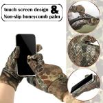 Janmercy 3 Pcs Camouflage Hunting Gloves Beanie and Scarf Set for Men Women Cold Weather Hunting Accessories(Classic Color,Camo)