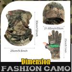 Janmercy 3 Pcs Camouflage Hunting Gloves Beanie and Scarf Set for Men Women Cold Weather Hunting Accessories(Classic Color,Camo)