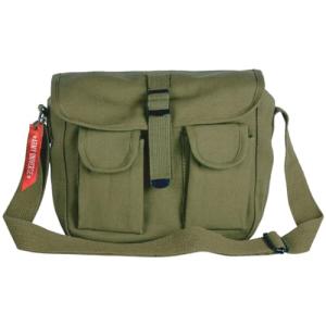 Olive Drab Green Canvas Ammo Military Shoulder Bag Tactical Ammo Pack Mini Shoulder Bag with Strap