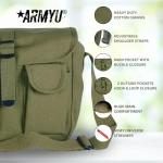 Olive Drab Green Canvas Ammo Military Shoulder Bag Tactical Ammo Pack Mini Shoulder Bag with Strap