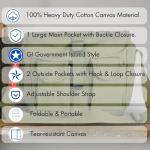 Olive Drab Green Canvas Ammo Military Shoulder Bag Tactical Ammo Pack Mini Shoulder Bag with Strap