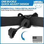 WarBull 2 Point Rifle Sling, QD Swivel Quick Adjust Gun Sling with HK Hook, Soft Shoulder Pad Tactical Rifle Sling for Rifle, Shotgun, Crossbow, Hunting and Outdoor Sports with Keychain Gift (Black)