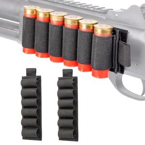 12 Gauge Shotgun Shells Holder Loops,2 Pack Shogun Ammo Holder Side Saddle with Adhensive Back Stickers for Outdoor Hunting Quick Change of Ammunition
