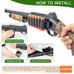 12 Gauge Shotgun Shells Holder Loops,2 Pack Shogun Ammo Holder Side Saddle with Adhensive Back Stickers for Outdoor Hunting Quick Change of Ammunition