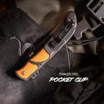 OUTDOOR EDGE RazorBone Replaceable Blade Folding Hunting Knife with Clip & Sheath, 3 Butcher Knife Blade Styles - Boning, Gutting, & Skinning Knives. Blaze Orange, Camo Sheath, 6 Blades & Blade Box