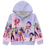 Girls Hoodies Demon Hunters Sweatshirts Fashion Cute Cartoon Graphic Rumi Mira Zoe Long Sleeve Zipper Jacket Hoodied (US, Age, 5 Years, 6 Years, Purple)