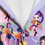 Girls Hoodies Demon Hunters Sweatshirts Fashion Cute Cartoon Graphic Rumi Mira Zoe Long Sleeve Zipper Jacket Hoodied (US, Age, 5 Years, 6 Years, Purple)