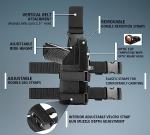 Universal Drop Leg Tactical Gun Holster fit Pistols with Optic/Light/Laser, Adjustable Thigh Nylon Gun Holster Compatible with Glock 1911 S&W Sig Sauer Ruger Taurus Berreta CZ HK and More