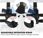 Universal Drop Leg Tactical Gun Holster fit Pistols with Optic/Light/Laser, Adjustable Thigh Nylon Gun Holster Compatible with Glock 1911 S&W Sig Sauer Ruger Taurus Berreta CZ HK and More