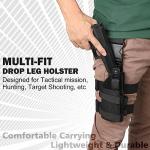 Universal Drop Leg Tactical Gun Holster fit Pistols with Optic/Light/Laser, Adjustable Thigh Nylon Gun Holster Compatible with Glock 1911 S&W Sig Sauer Ruger Taurus Berreta CZ HK and More