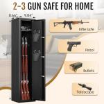 KAER 2-3 Gun Safe, 52''Height Gun Safe for Rifles and Pistols, Metal Safe, Rifle Safes for Home, Gun Safes with Adjustable Gun Rack