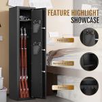 KAER 2-3 Gun Safe, 52''Height Gun Safe for Rifles and Pistols, Metal Safe, Rifle Safes for Home, Gun Safes with Adjustable Gun Rack