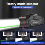 DARKFANG Tactical Flashlight and Green Laser Light Combo 1500 Lumen for Shotgun/Pistol Light with Momentary/Strobe Function for 1913 Picatinny Rail