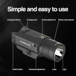 DARKFANG Tactical Flashlight and Green Laser Light Combo 1500 Lumen for Shotgun/Pistol Light with Momentary/Strobe Function for 1913 Picatinny Rail