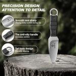 CIVIREVIC Fixed Blade Outdoor Knife with Sheath, 5Cr High Carbon Steel Stonewashed Blade, Full Tang Knife with Non-Slip ABS Handle, Belt & Boot Carry Sheath, Ideal for Camping, Hiking & Survival – Silver