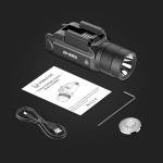 DARKFANG Tactical Flashlight and Green Laser Light Combo 1500 Lumen for Shotgun/Pistol Light with Momentary/Strobe Function for 1913 Picatinny Rail