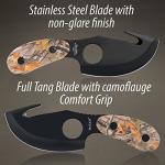 Maxam All in One Fixed Blade Skinning Knife with Gut-Hook, Camo, Full Tang, 7 Inch Knife Includes Nylon Sheath