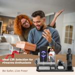 ONNAIS Gun Rack Trigger Lock - Detachable One-Hand Quick-Access Pistol Rack with Handgun Safe, All-in-One Desk & Nightstand Organizer with Phone Stand, Gun Accessories & Birthday Gifts for Men