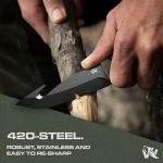 ODENWOLF HUNTER 2 - Tactical Hunting Knife with Gut Hook - Deer SkinningKnife for Hunting - Knife Fixed Blade with Sheath - Field Dressing Knive with Gutting Hook - Survival Knife with Sheath