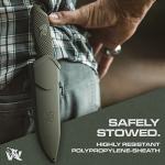 ODENWOLF HUNTER 2 - Tactical Hunting Knife with Gut Hook - Deer SkinningKnife for Hunting - Knife Fixed Blade with Sheath - Field Dressing Knive with Gutting Hook - Survival Knife with Sheath