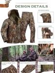 NEW VIEW Camo Hunting Clothes for Men,Quiet Warm Hunting Jacket and Pants,Water Resistant Hunting Suit for Deer Duck Bow Hunt