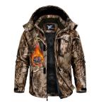 Yufawow Men Winter Jacket Huting Coat Waterproof Windbreaker Heavy Heat Warm Thermal Clothes Duck Deer Camo Hoodie Outfit Tactical Accessories Military Essentials Army Apparel Unique Gift