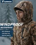 Yufawow Men Winter Jacket Huting Coat Waterproof Windbreaker Heavy Heat Warm Thermal Clothes Duck Deer Camo Hoodie Outfit Tactical Accessories Military Essentials Army Apparel Unique Gift
