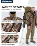 Yufawow Men Winter Jacket Huting Coat Waterproof Windbreaker Heavy Heat Warm Thermal Clothes Duck Deer Camo Hoodie Outfit Tactical Accessories Military Essentials Army Apparel Unique Gift