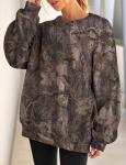MSBESYOR Camo Sweatshirt for Women Mens Oversized Fleece Camouflage Maple Leaf Crewnecks Pullover Tops Hunting Hoodies