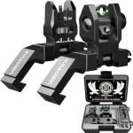 Visiofire 45 Degree Offset Iron Sights| Flip Up Fiber Optic Sights with Red Green Dots| Tool-Free Adjustable Back Up Canted Iron Sights Rapid Transition (45 Degree Offset Iron Sights)