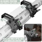 Visiofire 45 Degree Offset Iron Sights| Flip Up Fiber Optic Sights with Red Green Dots| Tool-Free Adjustable Back Up Canted Iron Sights Rapid Transition (45 Degree Offset Iron Sights)
