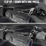 Visiofire 45 Degree Offset Iron Sights| Flip Up Fiber Optic Sights with Red Green Dots| Tool-Free Adjustable Back Up Canted Iron Sights Rapid Transition (45 Degree Offset Iron Sights)