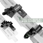 Visiofire 45 Degree Offset Iron Sights| Flip Up Fiber Optic Sights with Red Green Dots| Tool-Free Adjustable Back Up Canted Iron Sights Rapid Transition (45 Degree Offset Iron Sights)