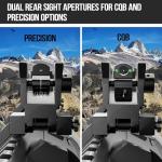 Visiofire 45 Degree Offset Iron Sights| Flip Up Fiber Optic Sights with Red Green Dots| Tool-Free Adjustable Back Up Canted Iron Sights Rapid Transition (45 Degree Offset Iron Sights)