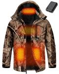 Men Puffer Heated Jacket Graphene Electric Warming Coat Winter Hunting Accessories Gear Insulated Clothes Deer Duck Camo Cold Weather Supplies Gear Necessities Items Thing Gadget Equipment Wear