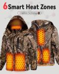 Men Puffer Heated Jacket Graphene Electric Warming Coat Winter Hunting Accessories Gear Insulated Clothes Deer Duck Camo Cold Weather Supplies Gear Necessities Items Thing Gadget Equipment Wear