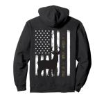 Whitetail Deer Hunting Hunter Buck Camo American Flag USA Pullover Hoodie